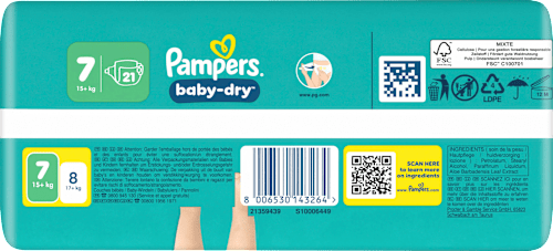 Windeln Baby Dry Gr. 7 XL (15+ kg) Pampers baby-dry