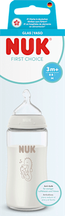 Babyflasche aus Glas First Choice weiß, ab 3 Monaten, 240 ml NUK