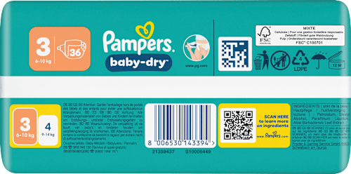 Windeln Gr. 3 (6-10 kg)  Pampers baby-dry