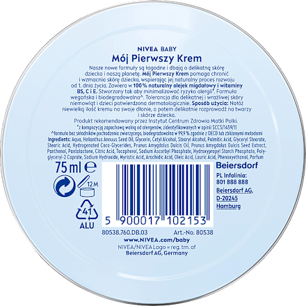 Krem do buzi, rączek i całego ciała Mój pierwszy krem NIVEA BABY