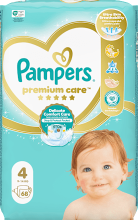 Пелени Premium Care, размер 4 (9-14 kg) Pampers Premium Care
