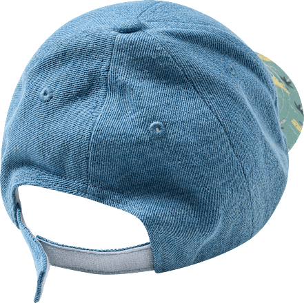 Basecap aus Denim mit Dino-Muster, blau + grün, Gr. 52/53 PUSBLU