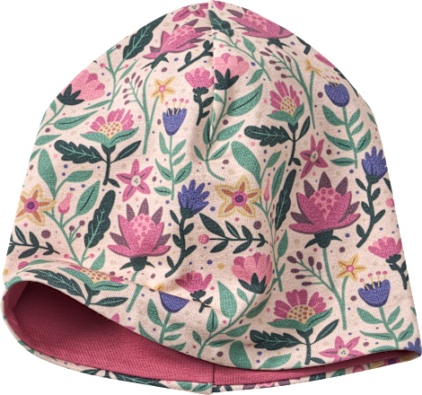 Beanie mit Blumen-Muster, bunt, Gr. 54/55 ALANA