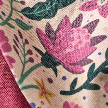 Beanie mit Blumen-Muster, bunt, Gr. 48/49 ALANA