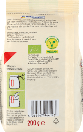 Trockenfüchte, Pflaumen entsteint dmBio