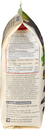 Trockenfrüchte Pflaumen entsteint dmBio