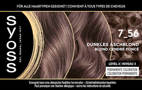 Haarfarbe Permanente Öl-Coloration 7-56 Dunkles Aschblond Syoss Oleo Intense