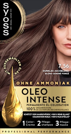 Haarfarbe Permanente Öl-Coloration 7-56 Dunkles Aschblond Syoss Oleo Intense