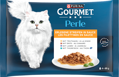 Nassfutter Katze Perle Erlesene Streifen Fisch- & Fleischvariation Purina Gourmet