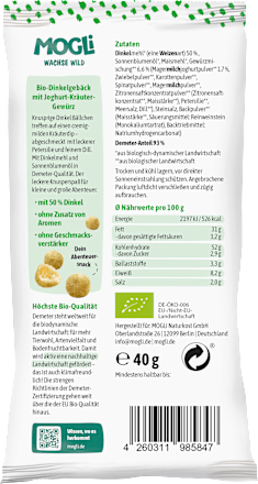 Kindersnack Dinkelbällchen Kräuterquark MOGLi