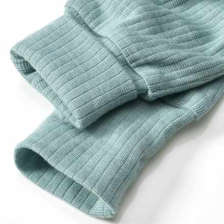 Pumphose aus Bio-Wolle und Seide mit Ripp-Struktur, petrol, Gr. 74/80 ALANA