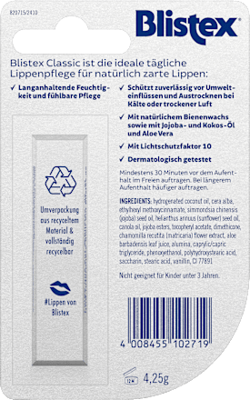 Lippenpflege Classic Lip Protector Daily Care Blistex