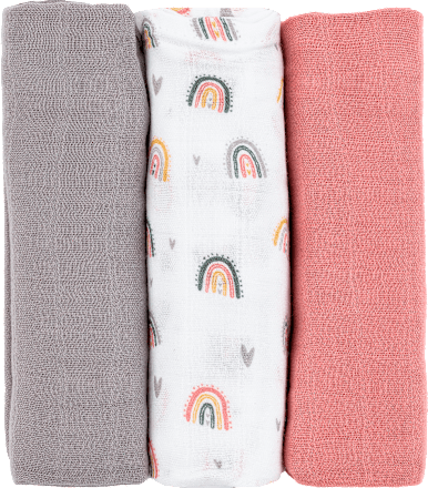 pleny bambusové mušelínové Moussy Rose Rainbows Petite&Mars