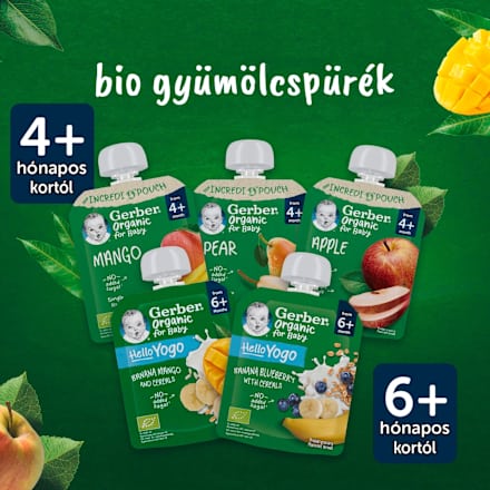 Bio gyümölcspüré alma 4 hónapos kortól Gerber Organic