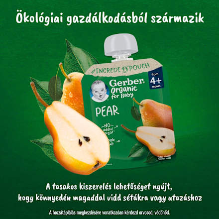 Bio gyümölcspüré körte 4 hónapos kortól Gerber Organic