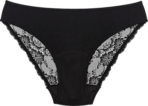 Periodenunterwäsche Spitze Brief schwarz, Gr. L snuggs