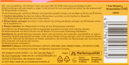 Künstliche Wimpern One Day In Rio 010 (1 Paar) trend !t up