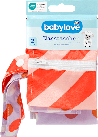 Nasstaschen-Set lila/rot babylove