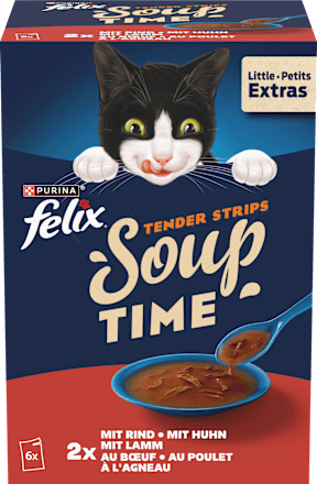 Katzensnack Soup Tender Strips Fleisch Felix