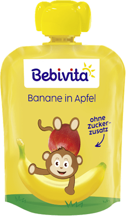 Voćni pire – jabuka i banana, 4 x 90 g Bebivita