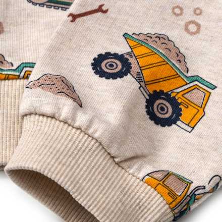 Sweatshirt mit Kapuze & Baustellen-Muster, beige, Gr. 98 ALANA