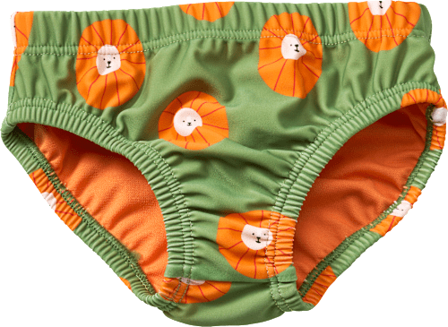 Schwimmwindel mit Löwen-Muster, grün + orange, Gr. 86/92 PUSBLU