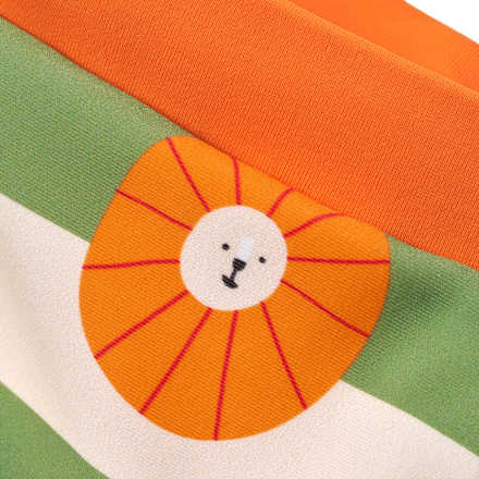 UV Badehose mit Löwen-Muster, grün & orange, Gr. 98/104 PUSBLU