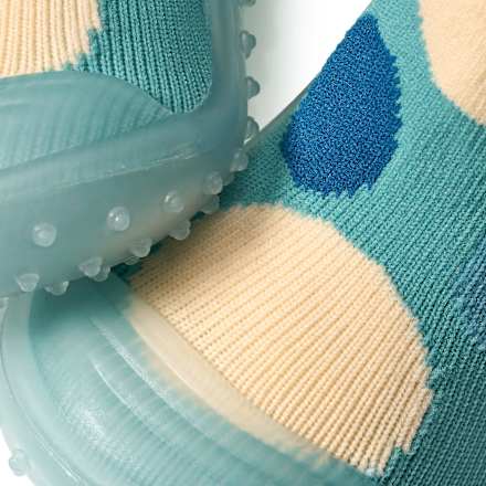 Abenteuer Socken mit Punkte-Muster, grün, Gr. 23/24 PUSBLU