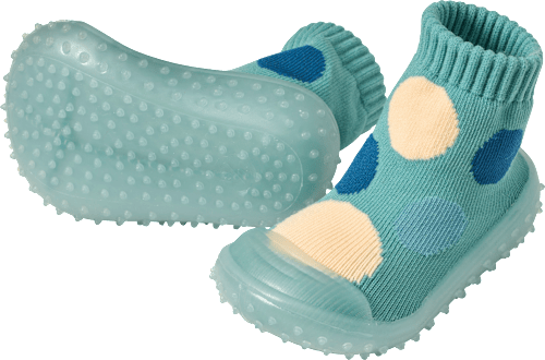 Abenteuer Socken mit Punkte-Muster, grün, Gr. 25/26 PUSBLU