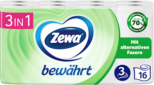 Toilettenpapier bewährt 3-lagig (16x150 Blatt) Zewa