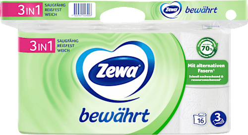 Toilettenpapier bewährt 3-lagig (16x150 Blatt) Zewa