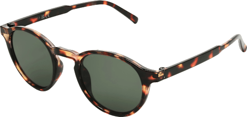 Sonnenbrille Erwachsene, braun geflecktes Gestell, runde Gläser SUNDANCE