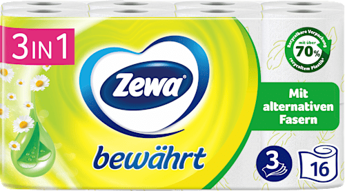Toilettenpapier bewährt Kamille 3-lagig (16x150 Blatt) Zewa