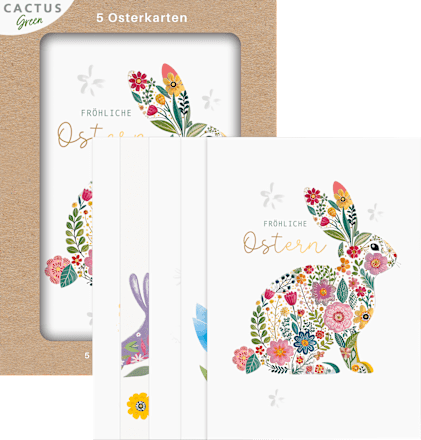 Grußkarte Ostern Mehrstückpackung CACTUS