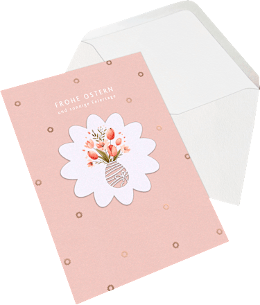 Grußkarte Ostern Lasercut Blume CACTUS