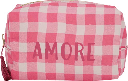 Kosmetiktasche pink kariert "Amore"  Soapland