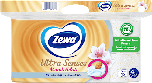 Toilettenpapier Ultra Senses Mandelblüte 4-lagig (16x135 Blatt) Zewa