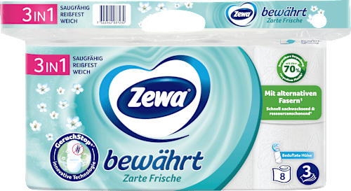Toilettenpapier Lufterfrischer 3-lagig (8x150 Blatt) Zewa