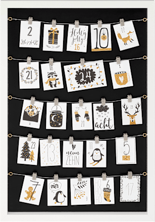 Adventný kalendár - biele drevo Paradies