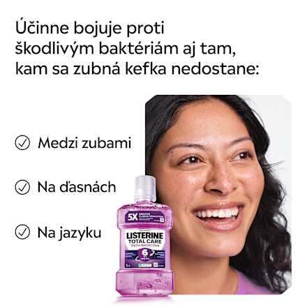 Ústna voda Total Care Teeth Protection Clean Mint Listerine