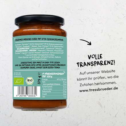 Fertiggericht, Typ Butter Chicken Curry TRESSBRÜDER