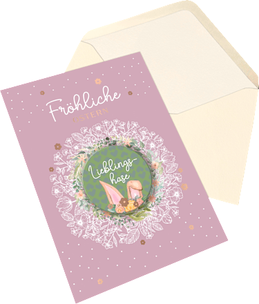 Grußkarte Ostern Magnet Hase CACTUS