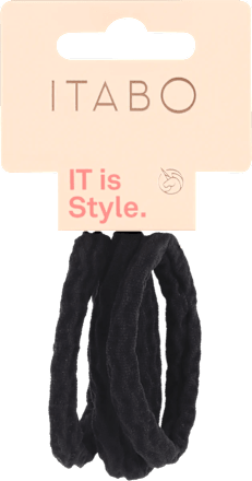 Rebraste gumice za kosu – crne ITABO