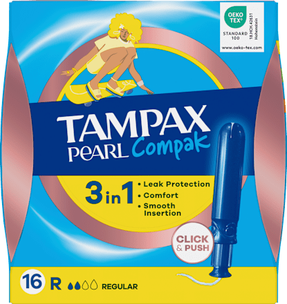 Pearl Compak tampony s aplikátorem Regular Tampax