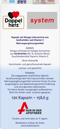 Doppelherz system Omega-3 Konzentrat Kapseln 120 St Doppelherz