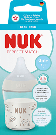 Babyflasche aus Glas Perfect Match weiß, von Geburt an, 120 ml NUK