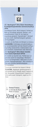 Sonnenfluid Gesicht, ultra sheer feuchtigkeitsspendend, LSF 50 Neutrogena