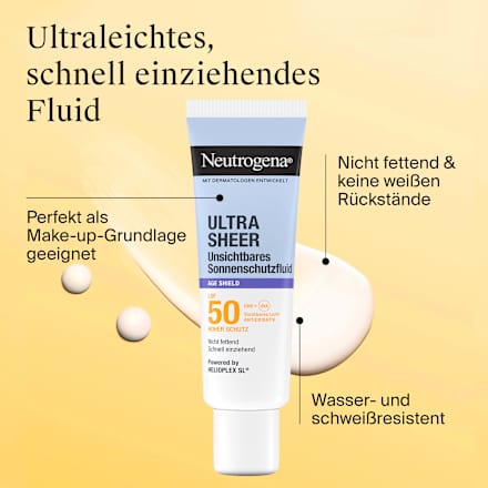 Sonnenfluid Gesicht, ultra sheer age shield, LSF 50 Neutrogena