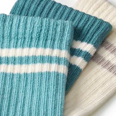 Socken mit Streifen-Muster, blau + beige, Gr. 31/33 ALANA