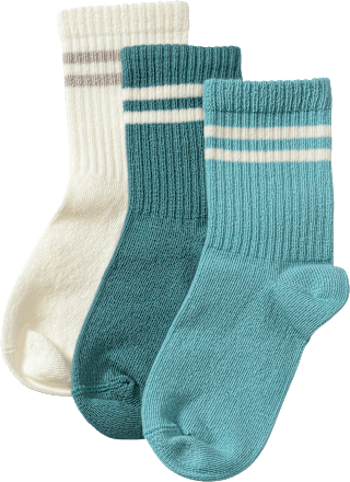 Socken mit Streifen-Muster, blau + beige, Gr. 31/33 ALANA
